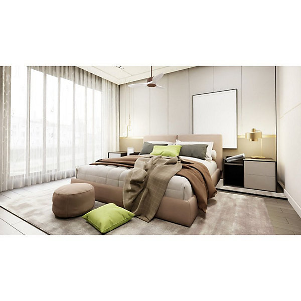 Modulo de KlassFan - Super destratificateur et ventilateur DC 106 cm Chocolat pales bois blanc sans Lumière15 à 20 m²