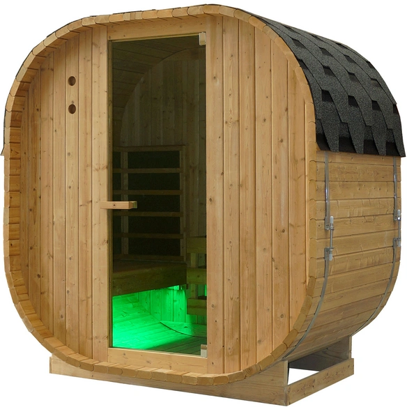 Fasssauna »Canadian Spa«, Hybrid 184 x 120 x 194 cm, mit Infrarot-System & Aufguss-Ofen