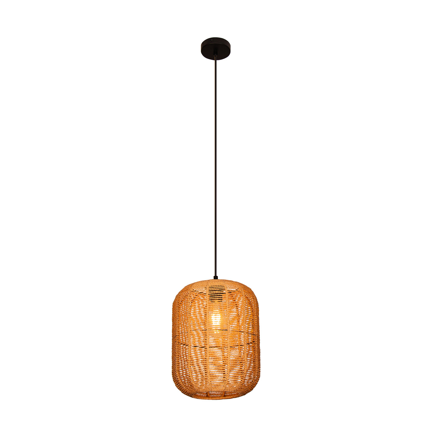 Lampa Sufitowa Wisząca Bambus BOHO Rattan Drewno Loft