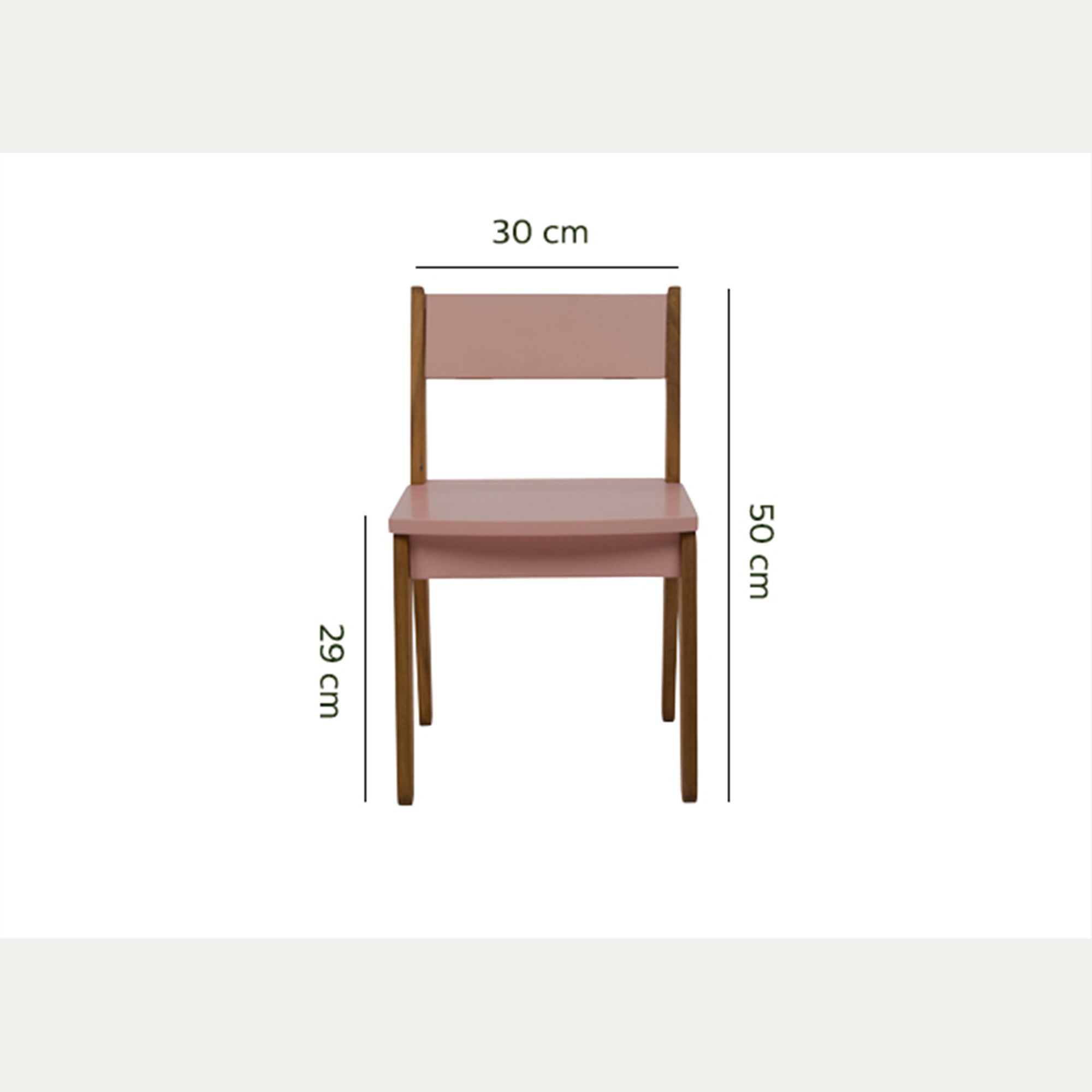 RAPHAEL - Chaise enfant en acacia - rose