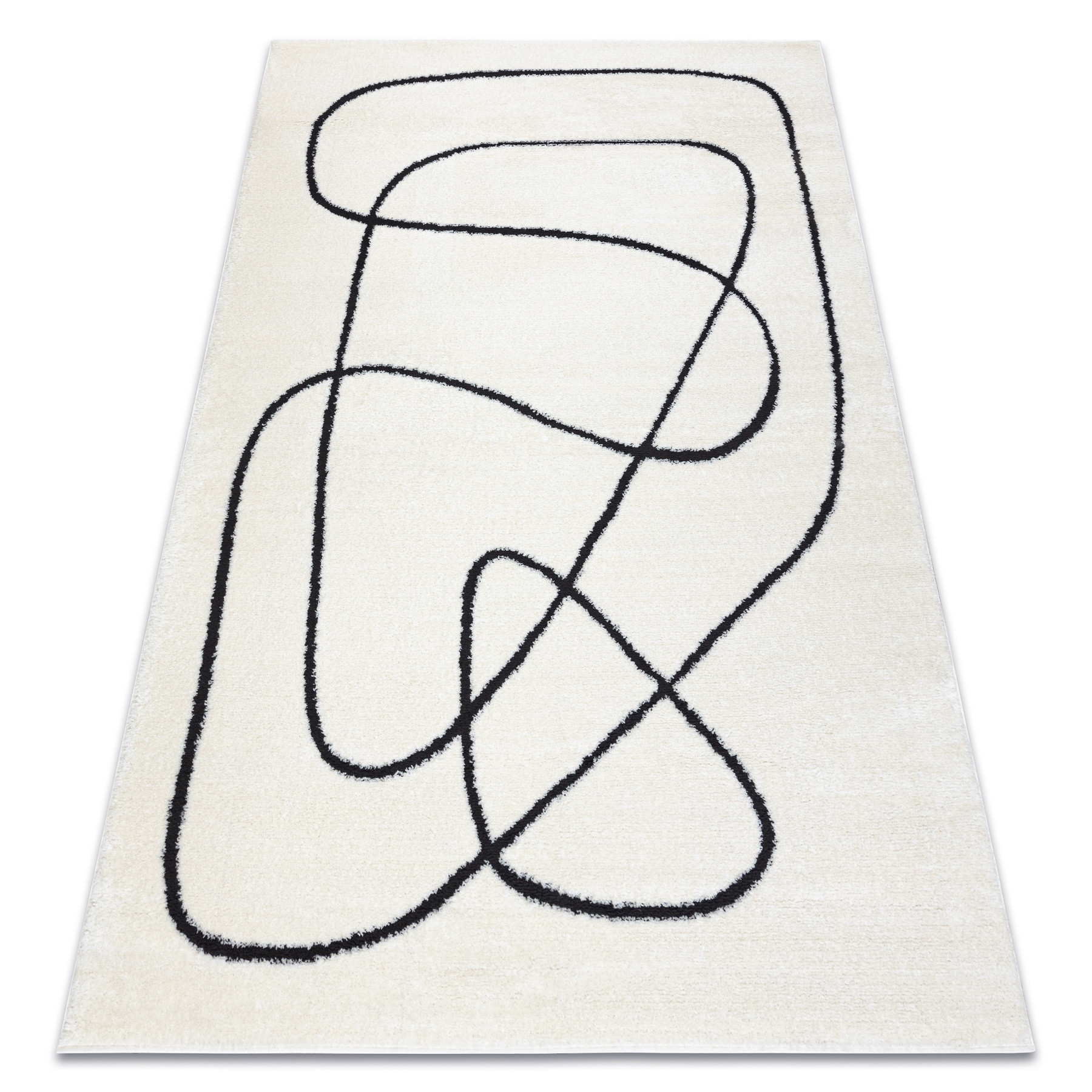 Dywan MODE 8377 abstrakcja krem / czarny 80x150 cm
