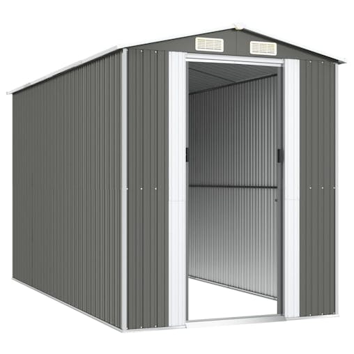 NNEVL Garden Shed Light Grey 192x357x223 cm Galvanised Steel