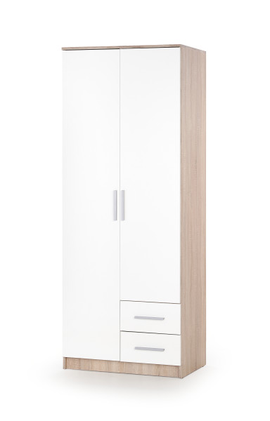 Szafa dwudrzwiowa LIMA S-2 80cm dąb sonoma/biały połysk
