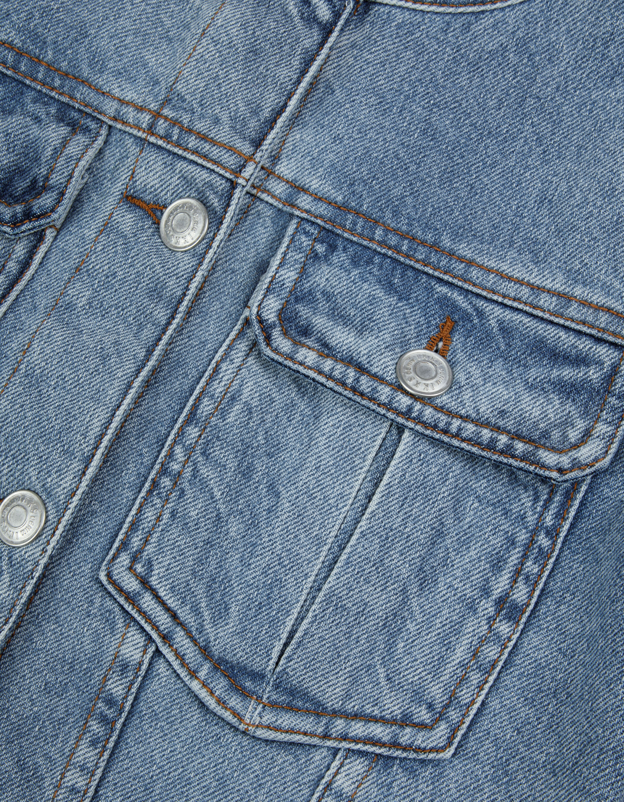 Veste en jean bleu col rond Femme