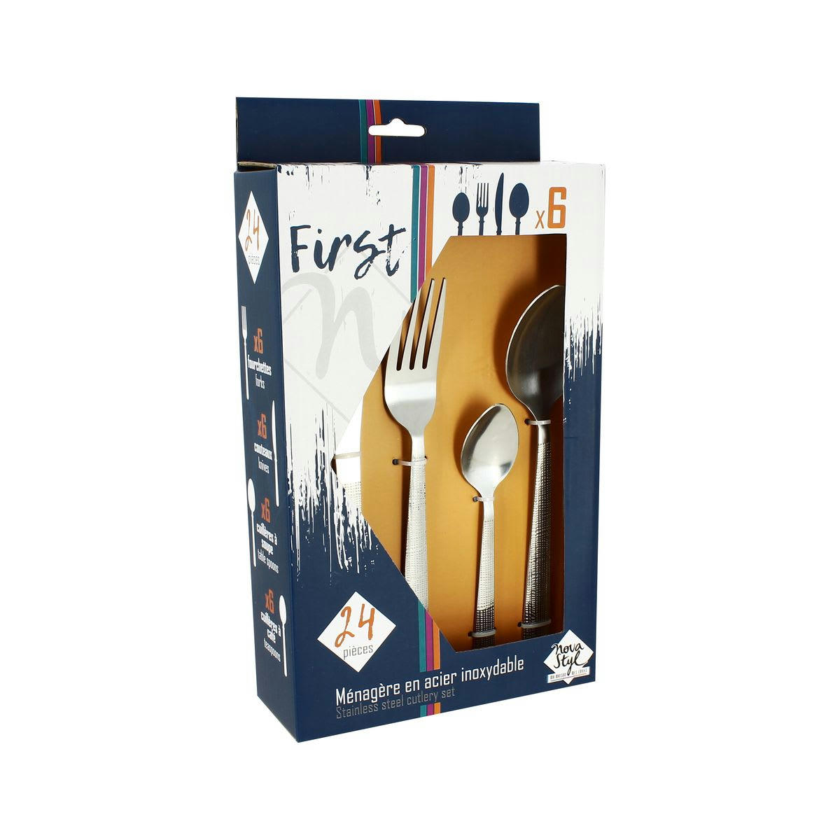 FIRST - Ménagère 24 pièces en acier inoxydable