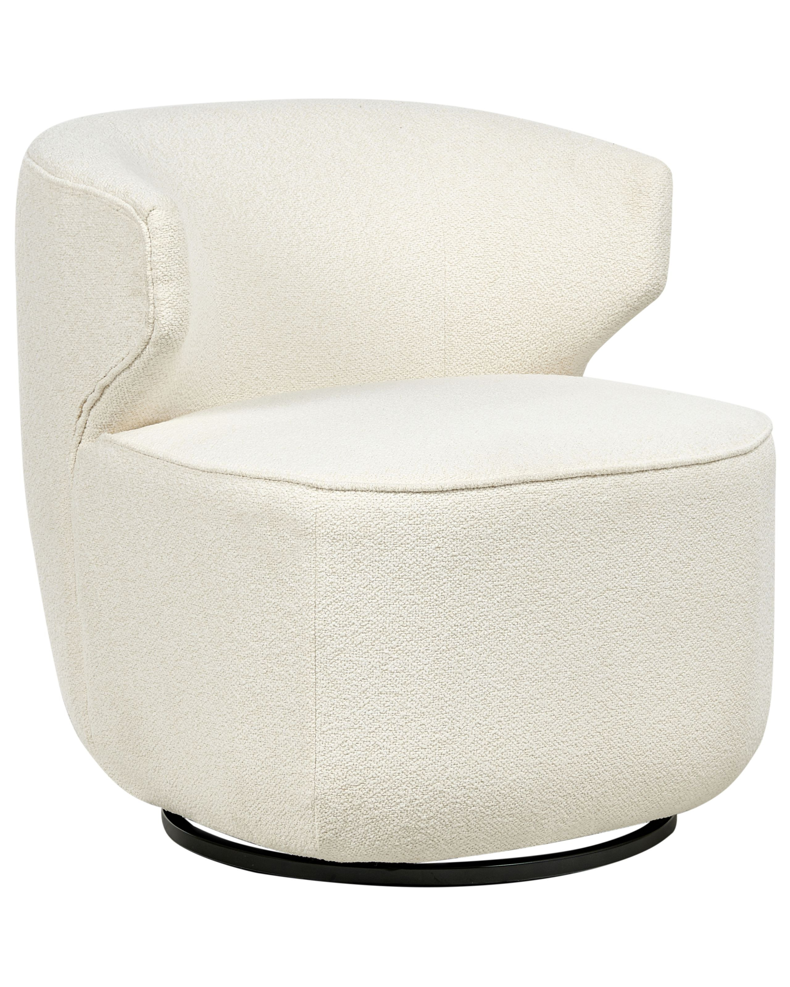Fotel obrotowy MOLLEBY Boucle Złamana biel