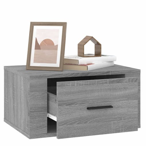 NNEVL Wall-mounted Bedside Cabinet Grey Sonoma 50x36x25 cm