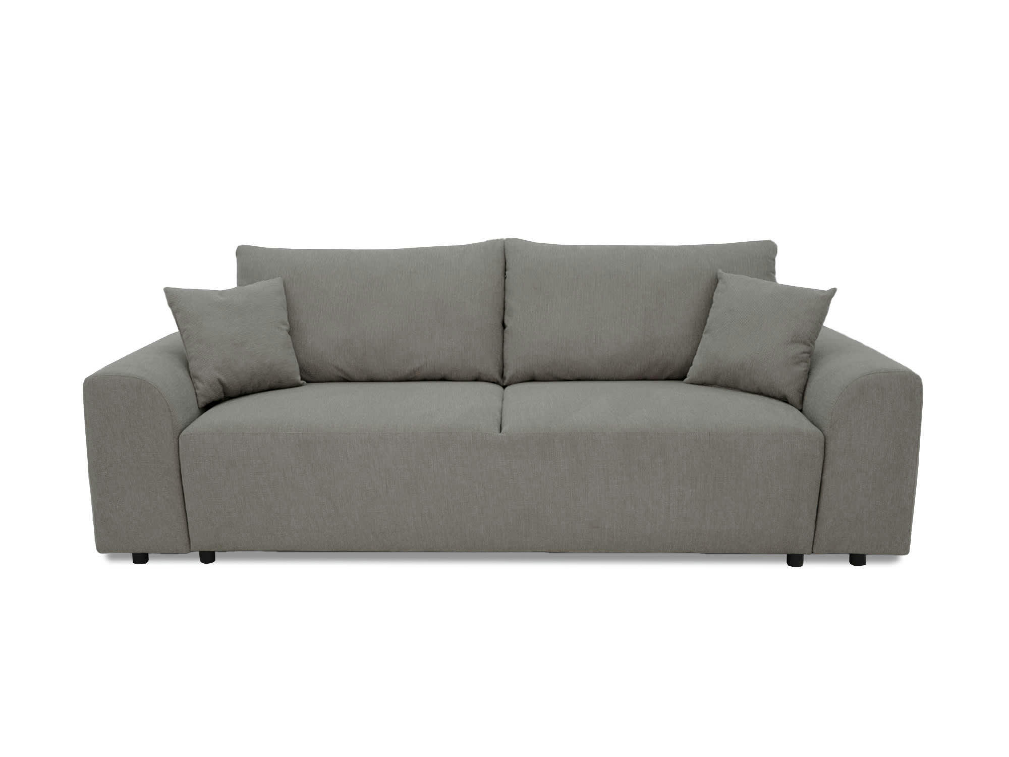 AMARYLLIS - Canapé droit convertible 3 places en tissu gris