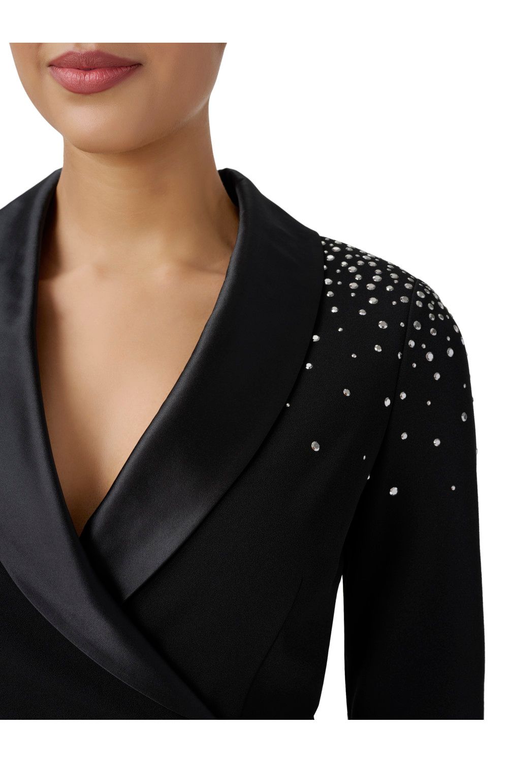 Adrianna Papell Embellished Tuxedo Midi Dress