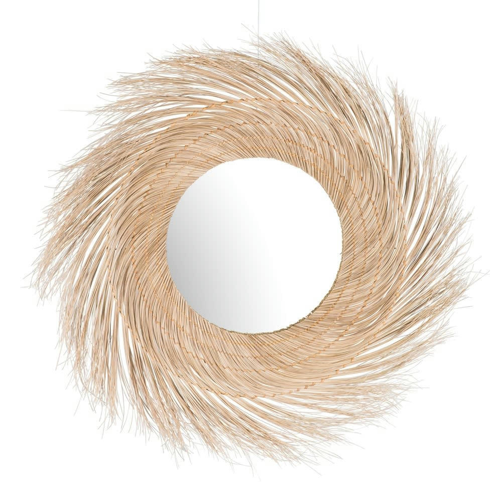 CEBU - Miroir rond en fibre de coco D110
