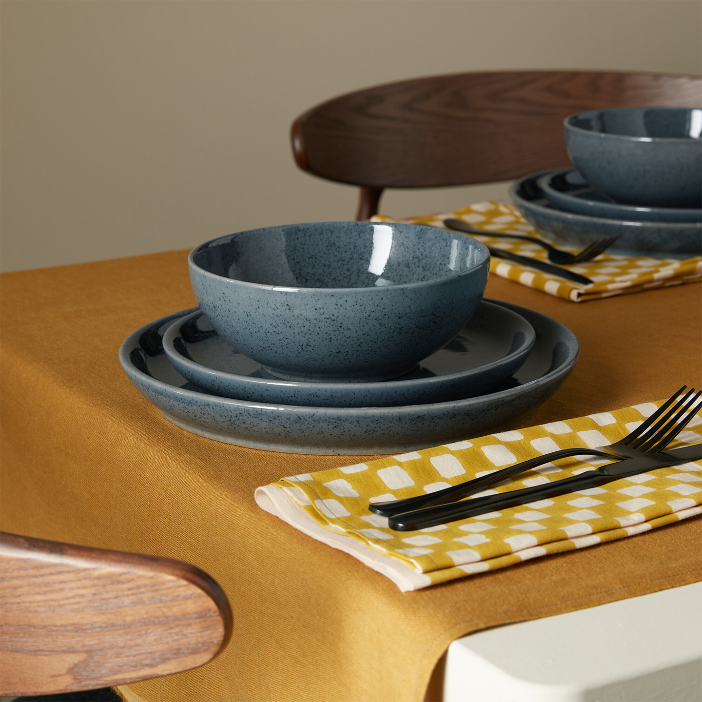 Dark Grey Speckle Cereal Bowls - Set Of 4
