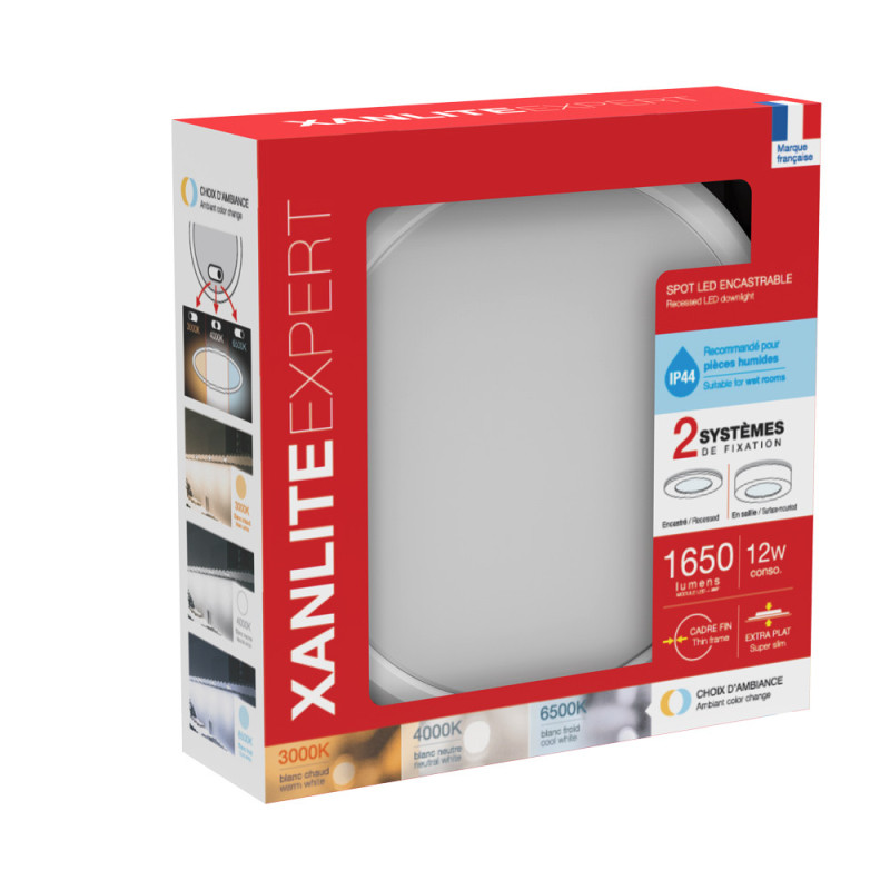Spot encastrable LED Downlight blanc blanc dimmable IP44 1650 lm 10 W XANLITE