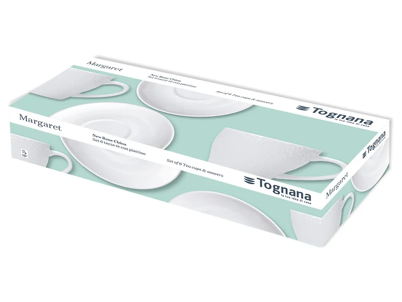 Komplet kawowy Tognana Olympia Margaret New Bone China 12 el. 210 ml białe
