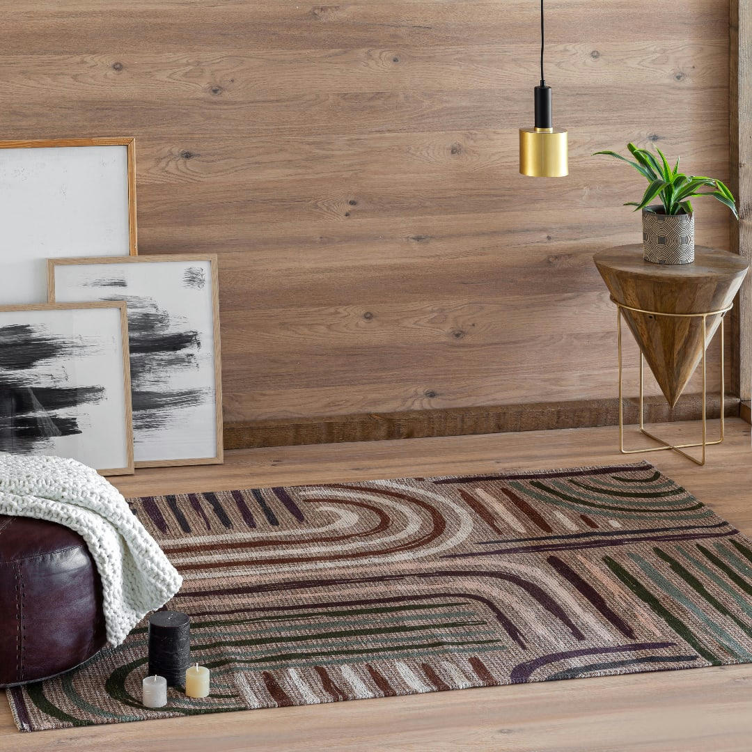 SONIE - Tapis décoratif en coton en impression digital multicolore 140x200 cm