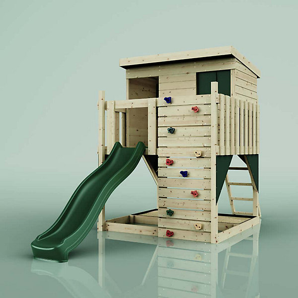 Maison sur pilotis PolarPlay Polarstern Aire de jeux portique bois avec toboggan &échelle d'escalade