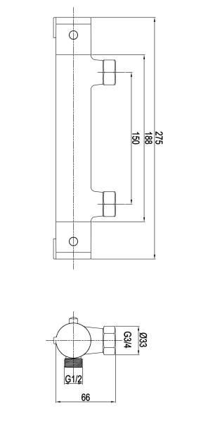 Bateria prysznicowa termostatyczna Invena srebrna
