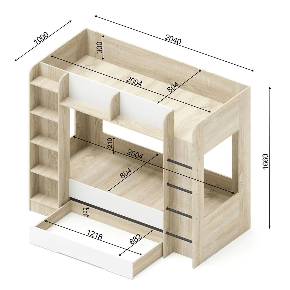 Hoogslaper FUJI sonoma eik / mat wit