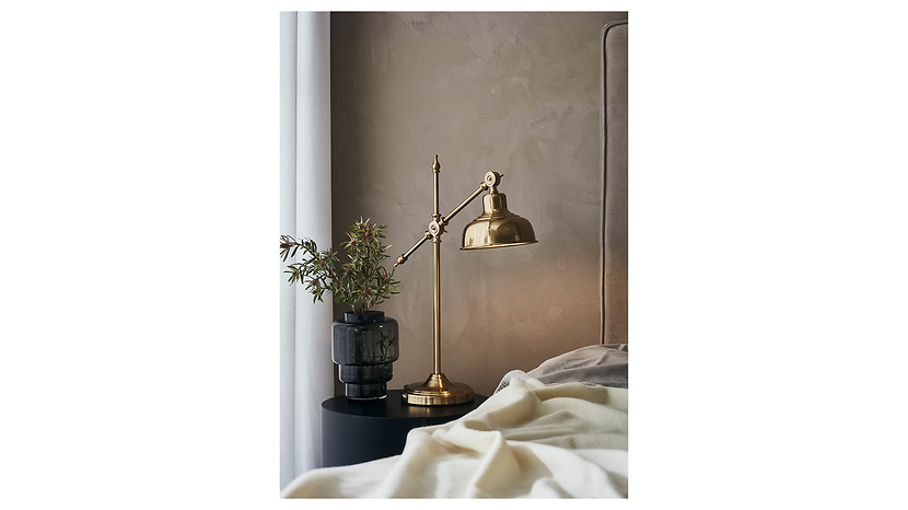 Lampa stołowa Grimstad metalowa złota