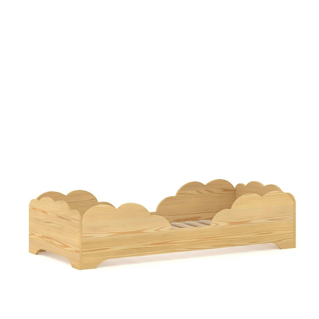 - Lit simple en pin massif 200x90 naturel