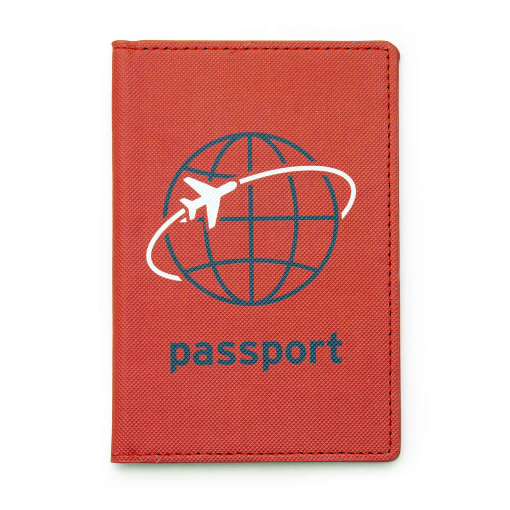 - Protège passeport plastique rouge