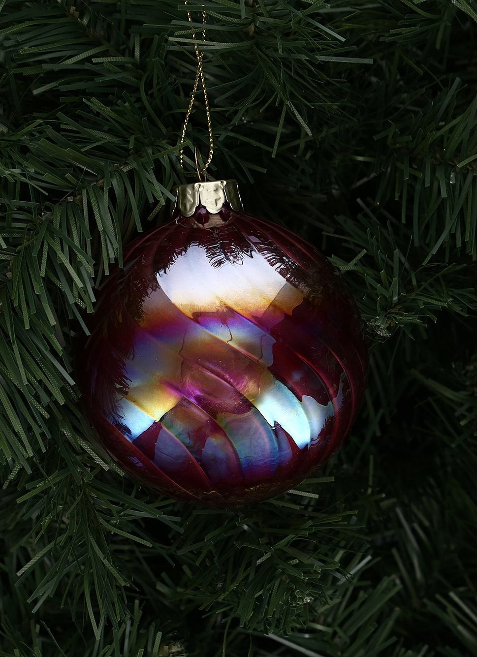 BOULE AVEC REFLETS COLORÉS AUBERGINE