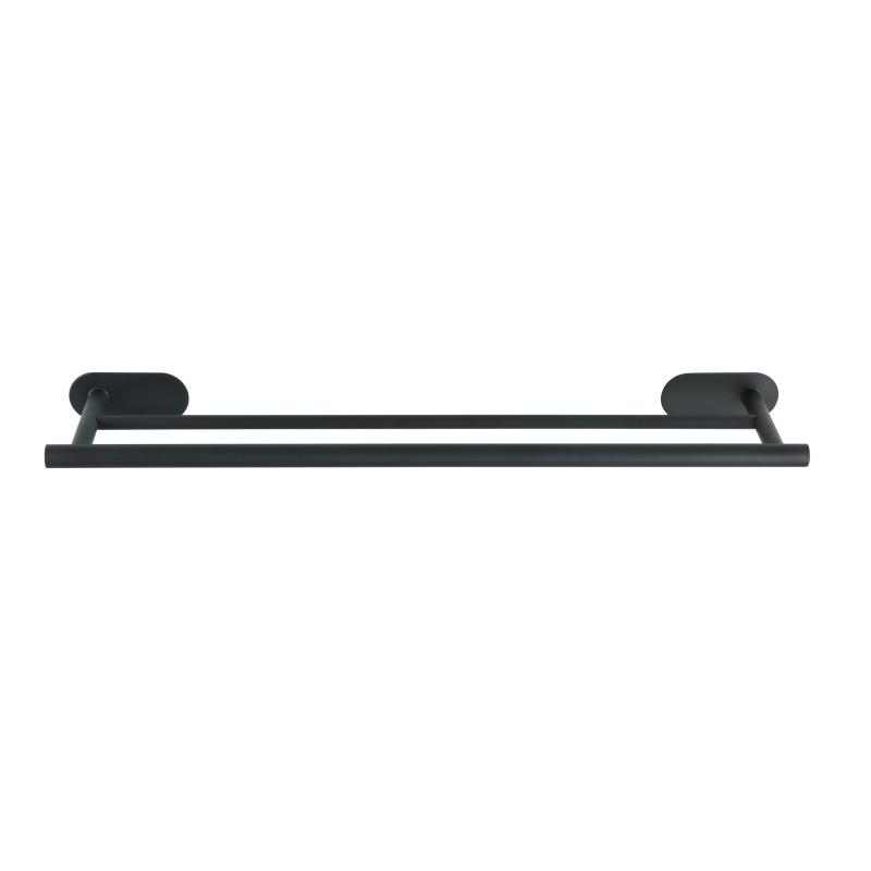 Porte-serviette Turbo-Loc Orea Duo noir mat 60 cm WENKO