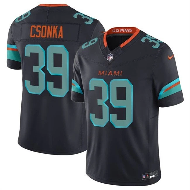 Larry Csonka Miami Dolphins Nike 2025 RIVALRIES Vapor Limited Jersey - Pitch Blue