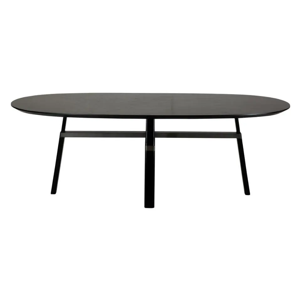 Hioshop Cross Dan-Form eetkamertafel 75x220cm fineer essen zwart