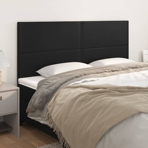 NNEVL Headboards 4 pcs Black 80x5x78/88 cm Faux Leather