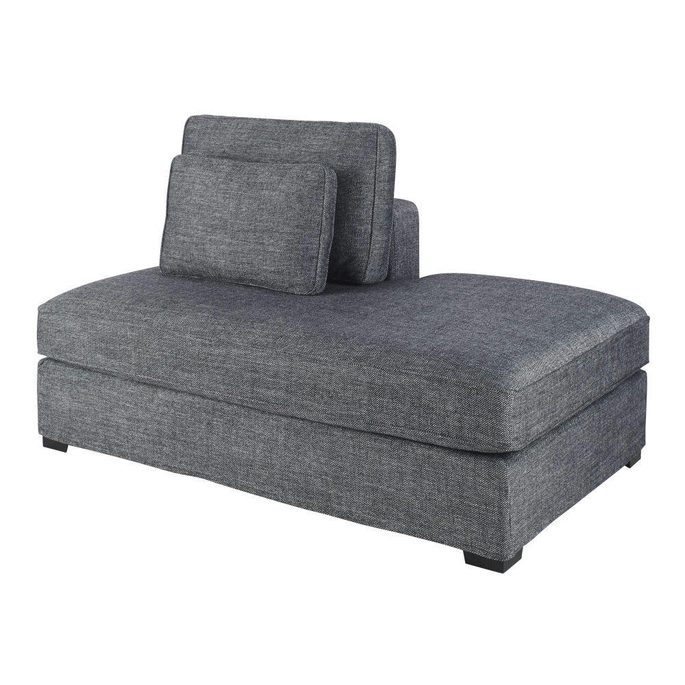 Milano - Méridienne droite pour canapé modulable gris foncé chiné