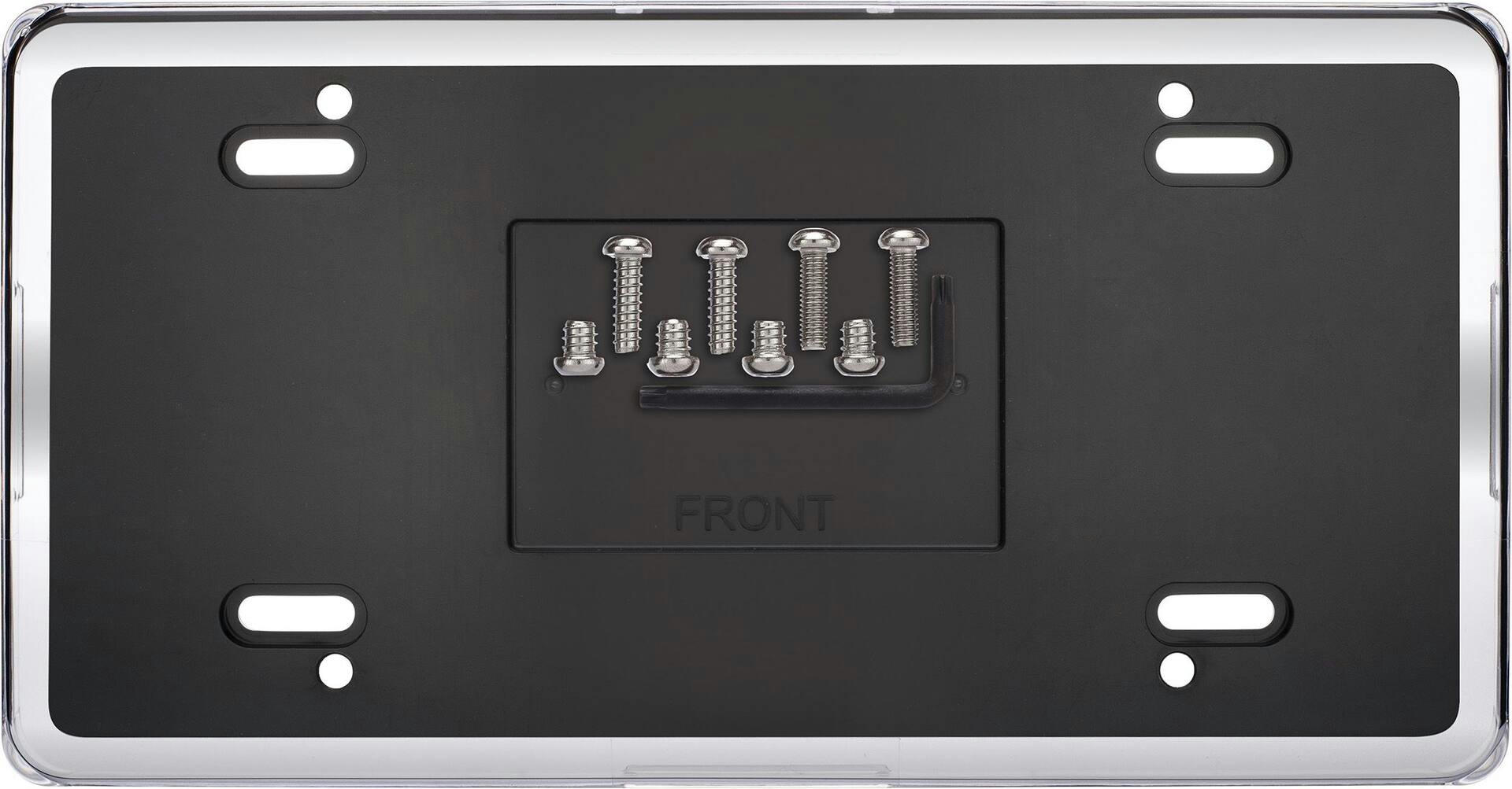 Chrome Vault License Plate Frame with Clear Shield