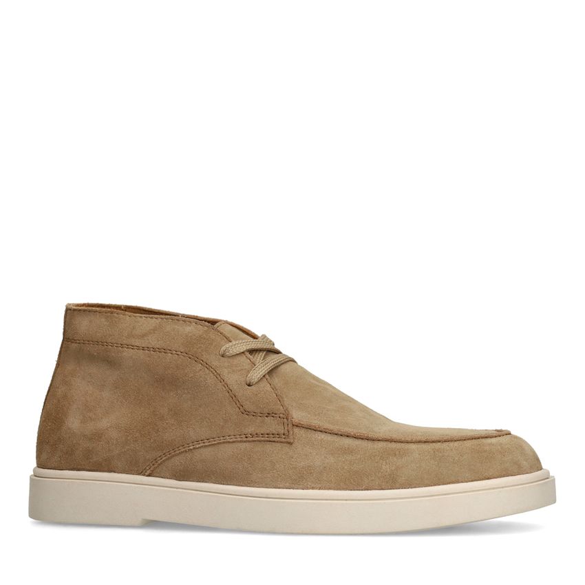 Manfield Taupe suède veterschoenen