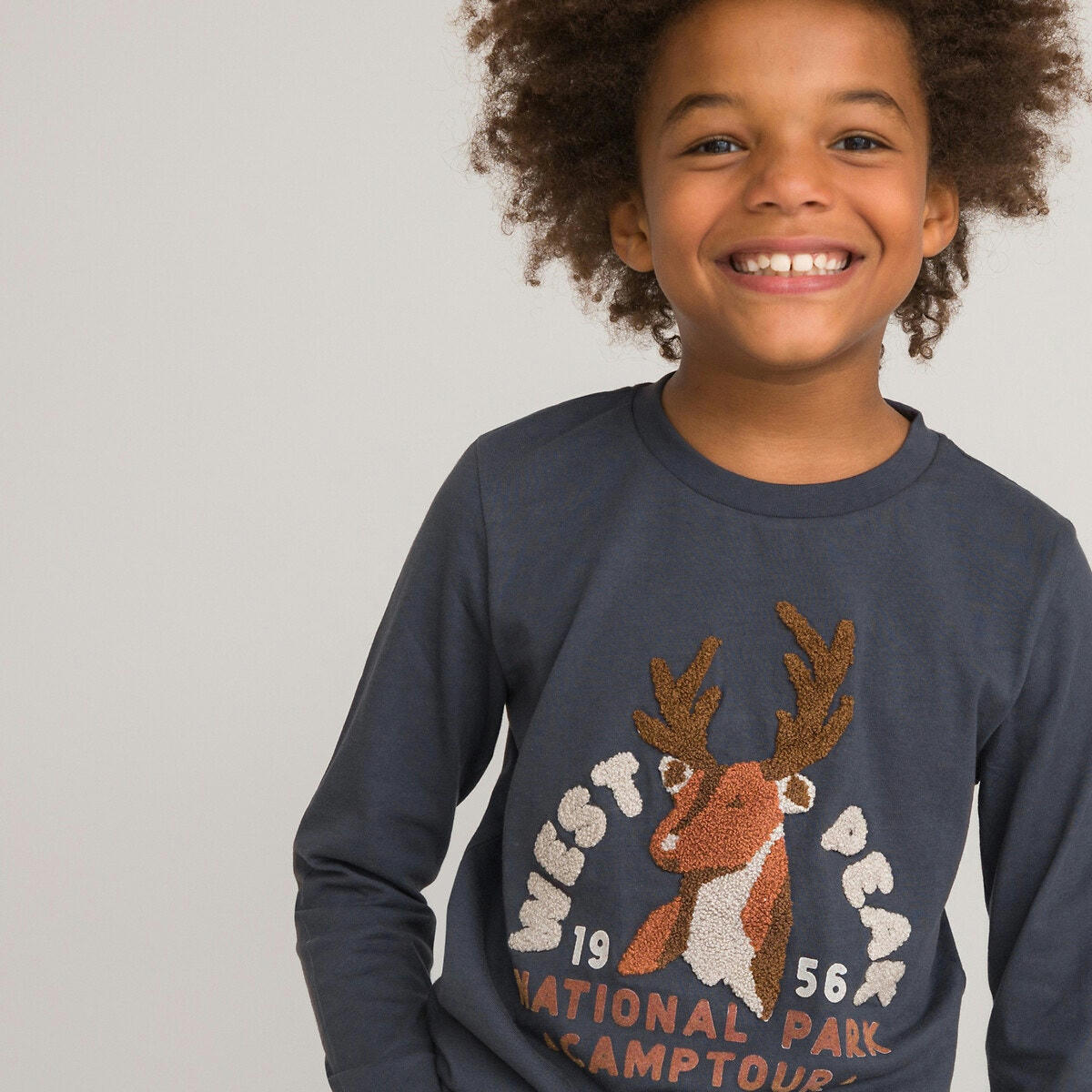 T-shirt manches longues, motif cerf