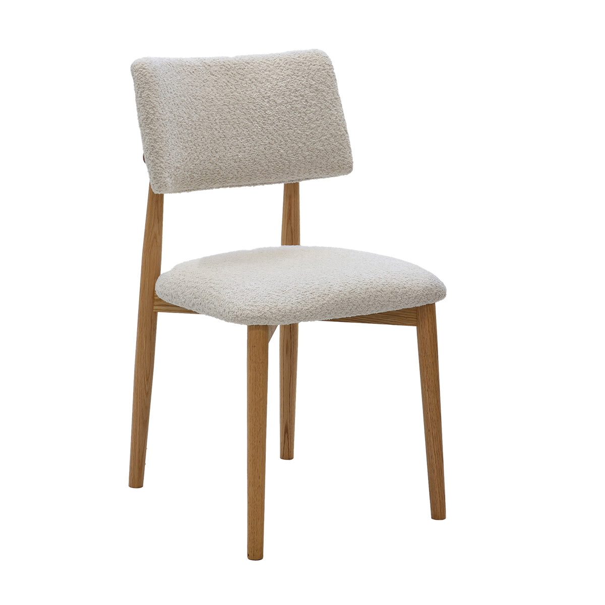 Giga Meubel Eetkamerstoel Nova - Eikenhout/Polyester - Beige - Set van 2