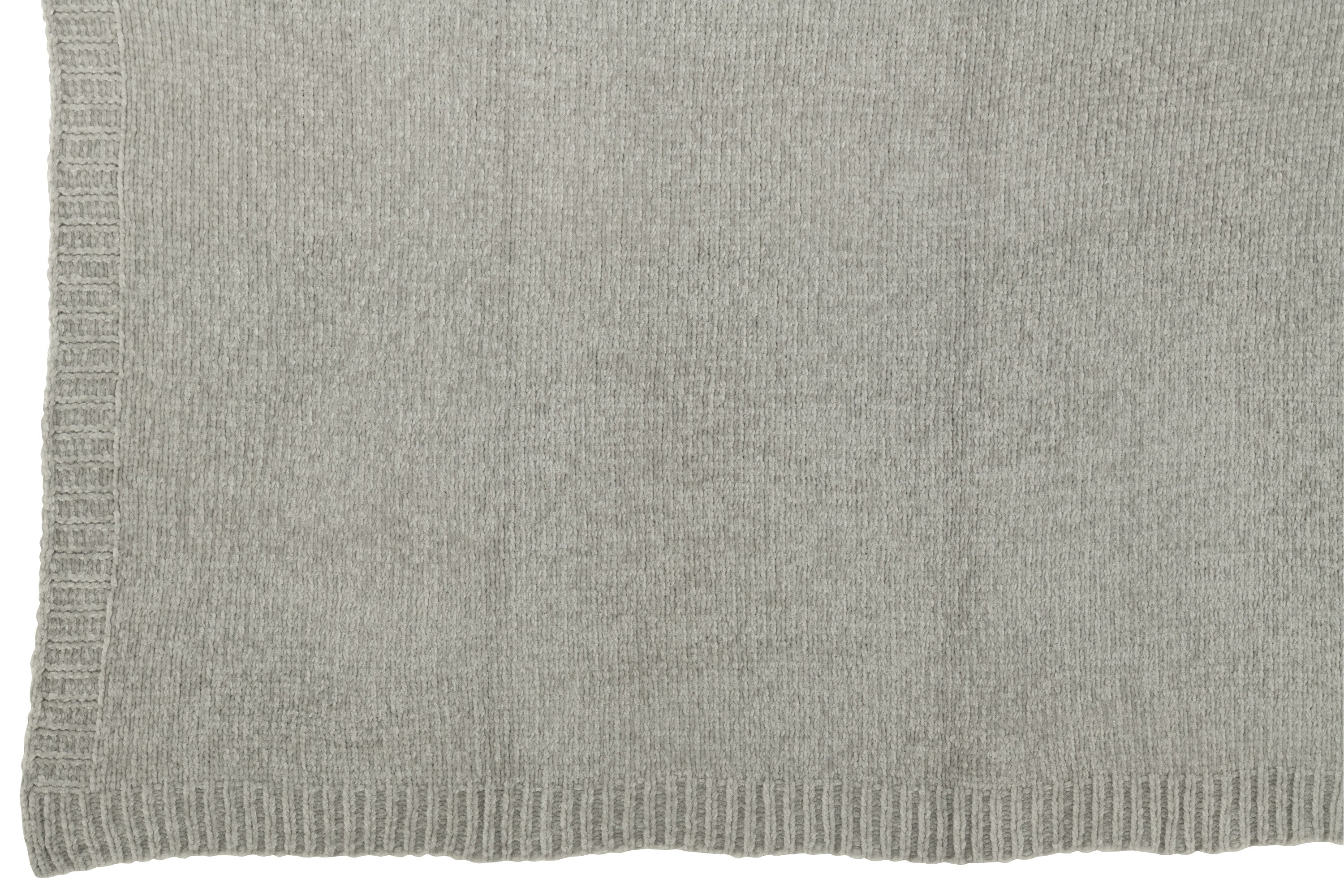 J-Line deken Chenille - polyester - grijs