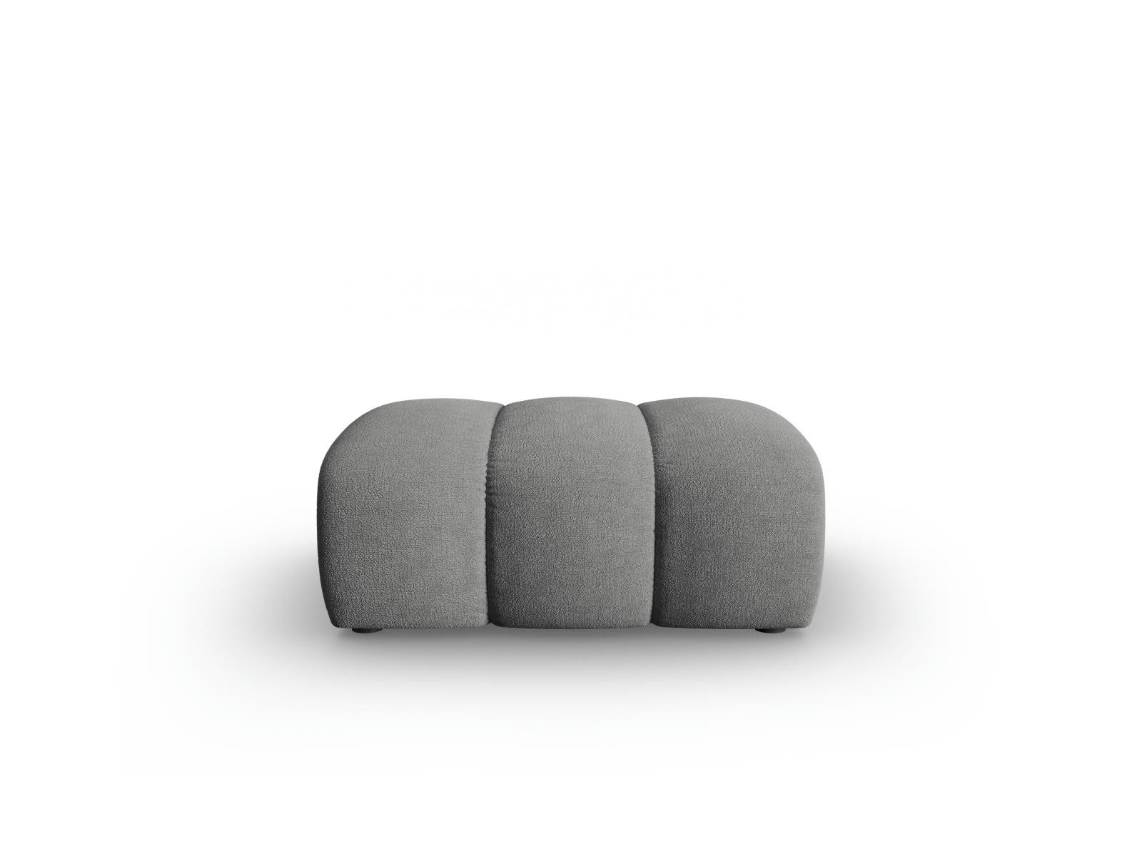 LUPINE - Pouf 1 place en tissu chenille gris