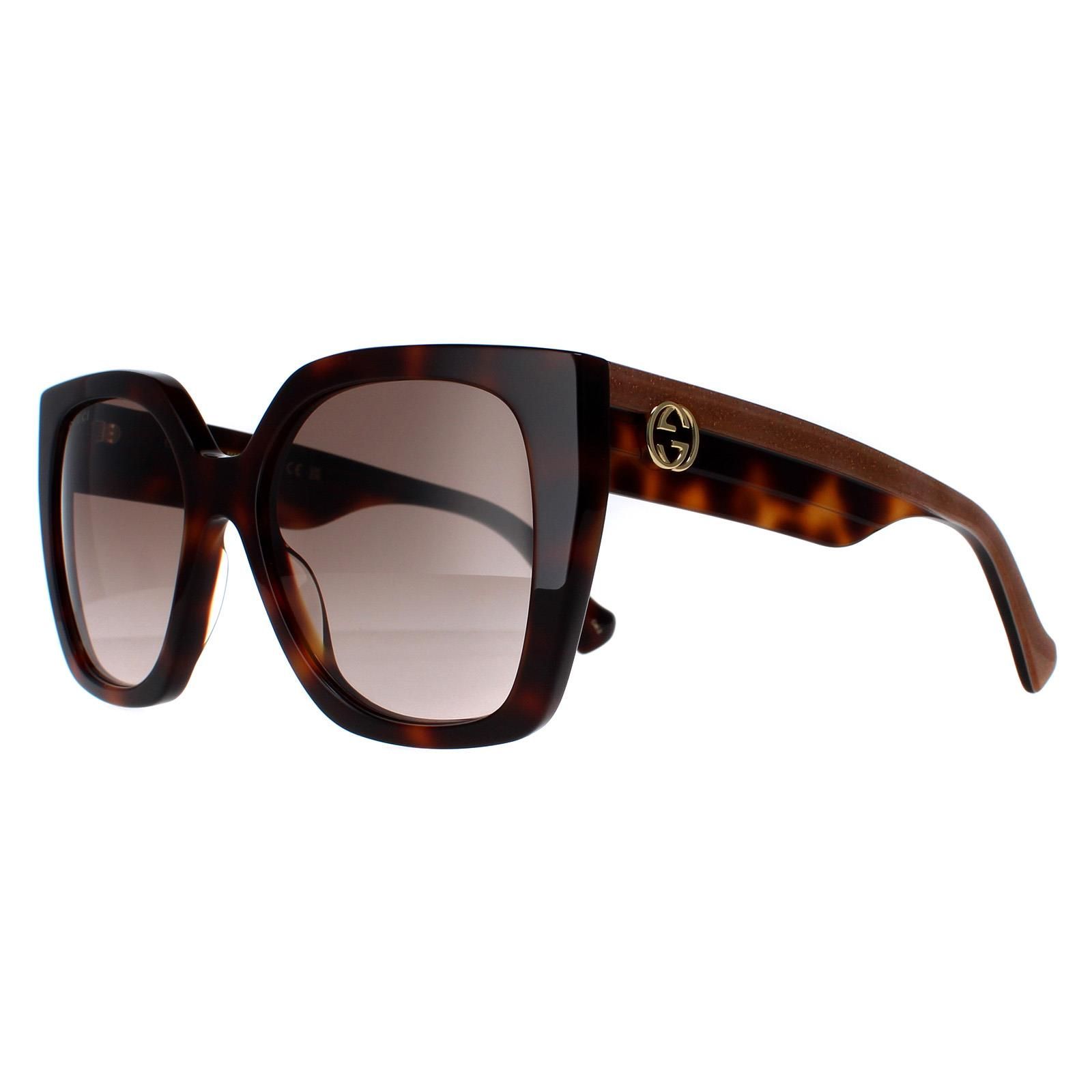 Gucci Square Havana Crystal Brown Gradient GG1300S