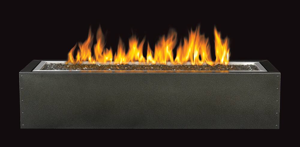 Napoleon Linear Gas Patioflame Table, Gas Firepit, Glass Ember Bed, Stainless Steel Construction, Included Burner Cover