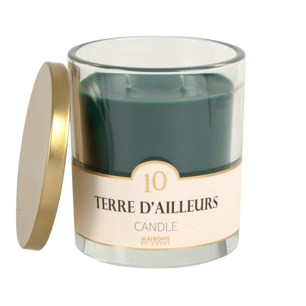 COLORAMA - Bougie parfumée bleu canard en verre H11, 400g