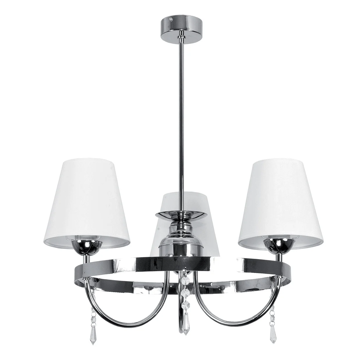 Lampa wisząca EDYLIT glamour kryształki chrom 3xE27 DIANA BIANCO 2-072