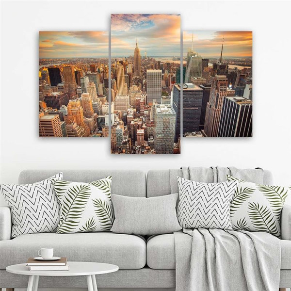 Feeby Obraz tryptyk na płótnie Manhattan USA 60x40