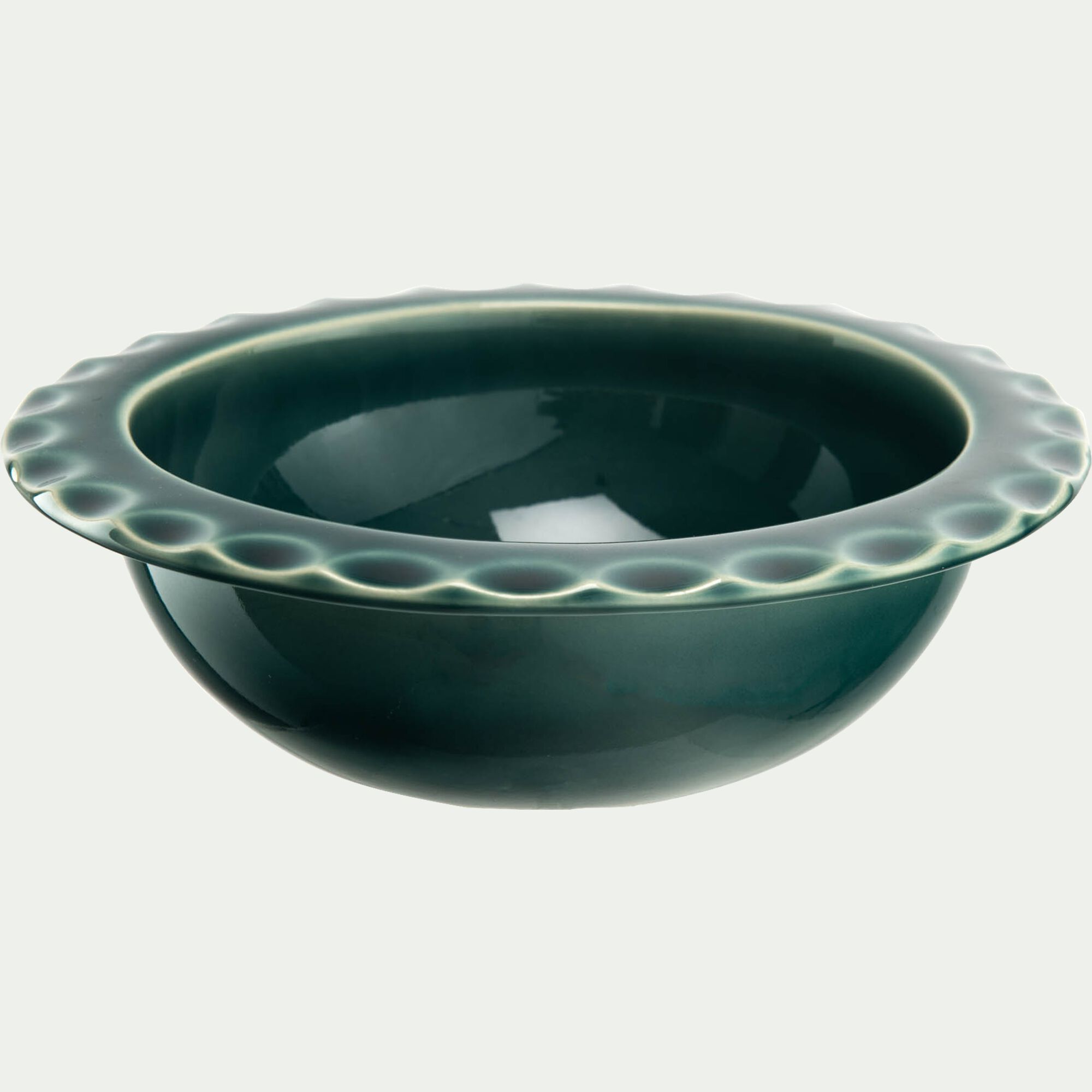 ABILIO - Coupelle ondulée en grès D18,5cm - vert