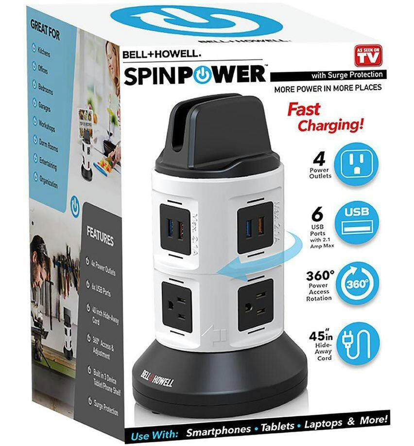 As Seen On TV Bell & Howell Spin Power Outlet Tower