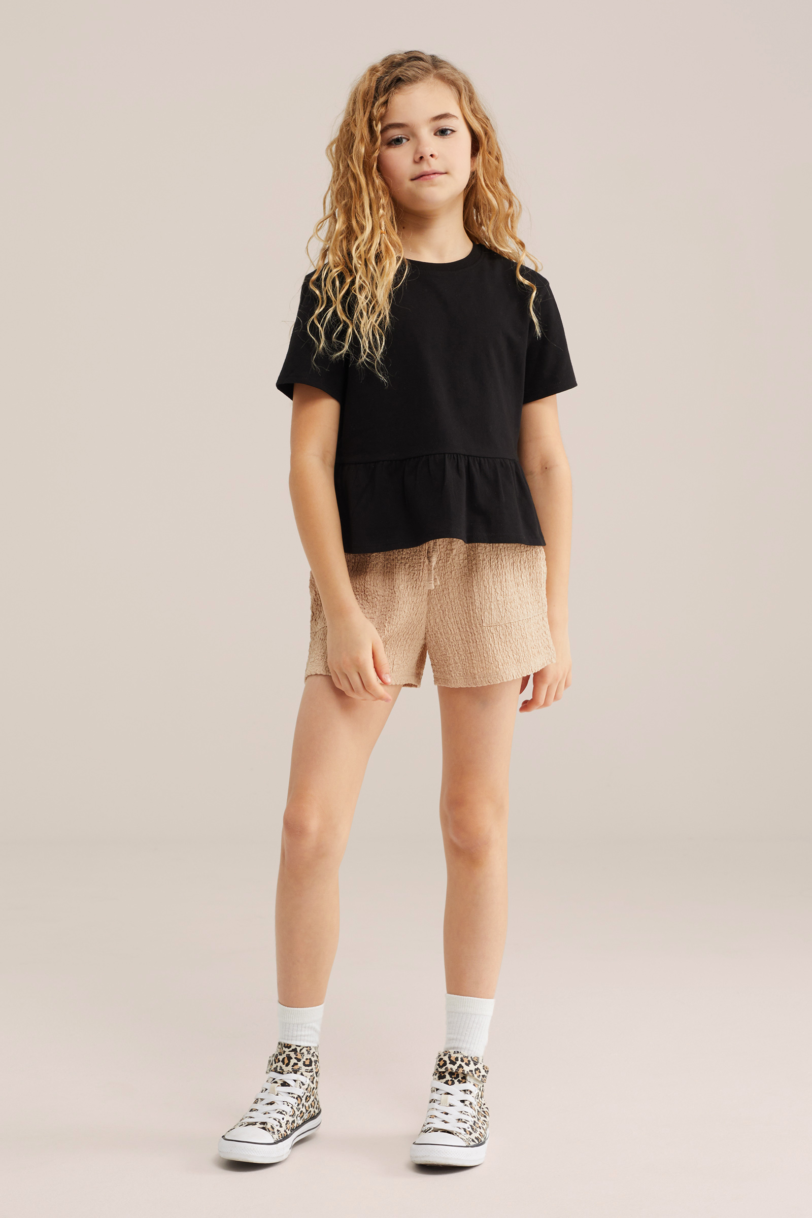 Meisjes short met structuur