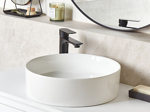 Lavabo en céramique rond 40 cm blanc TEBAR