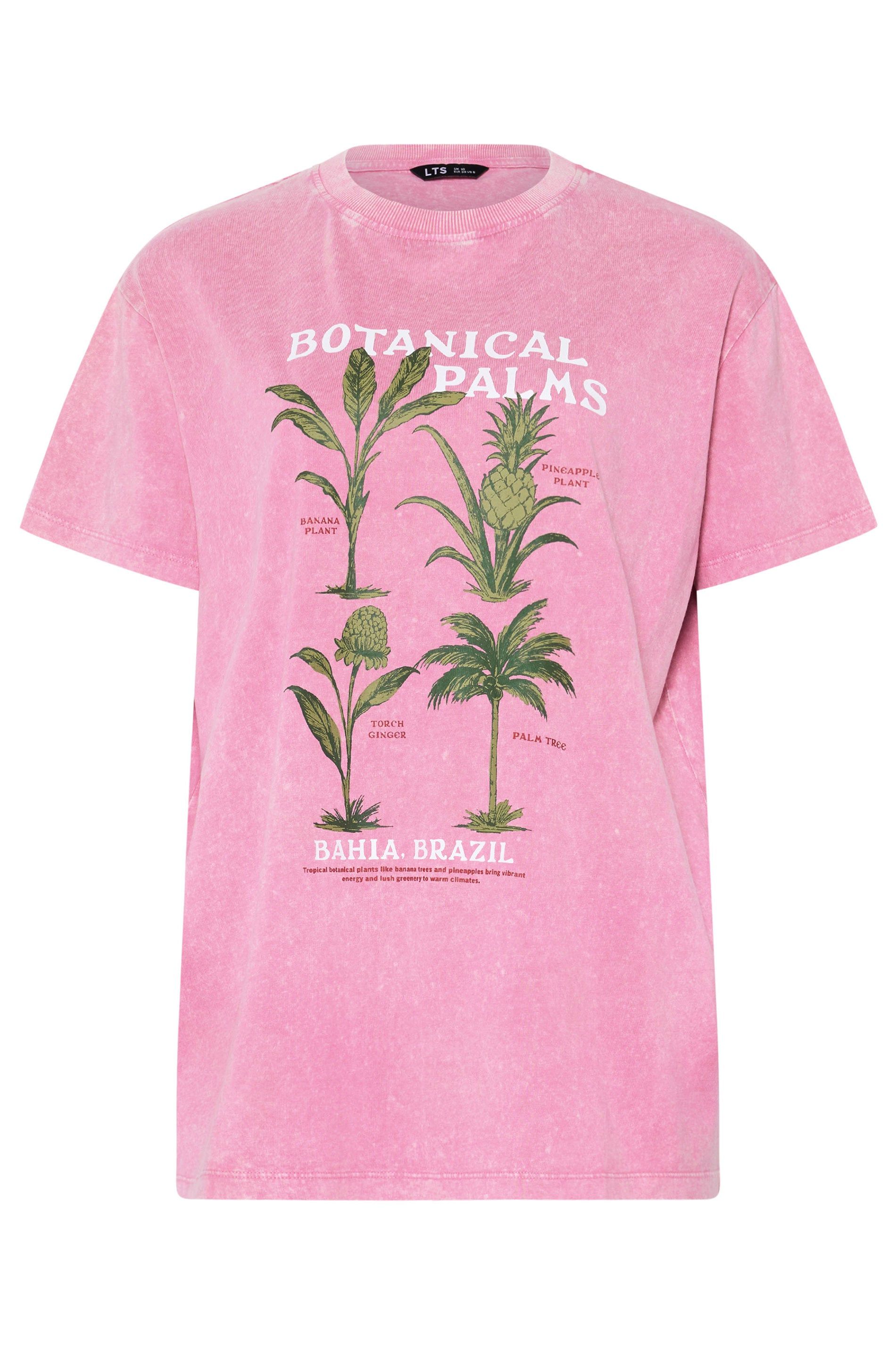 Long Tall Sally Tall 'Botanical Palms' Slogan Oversized T-Shirt