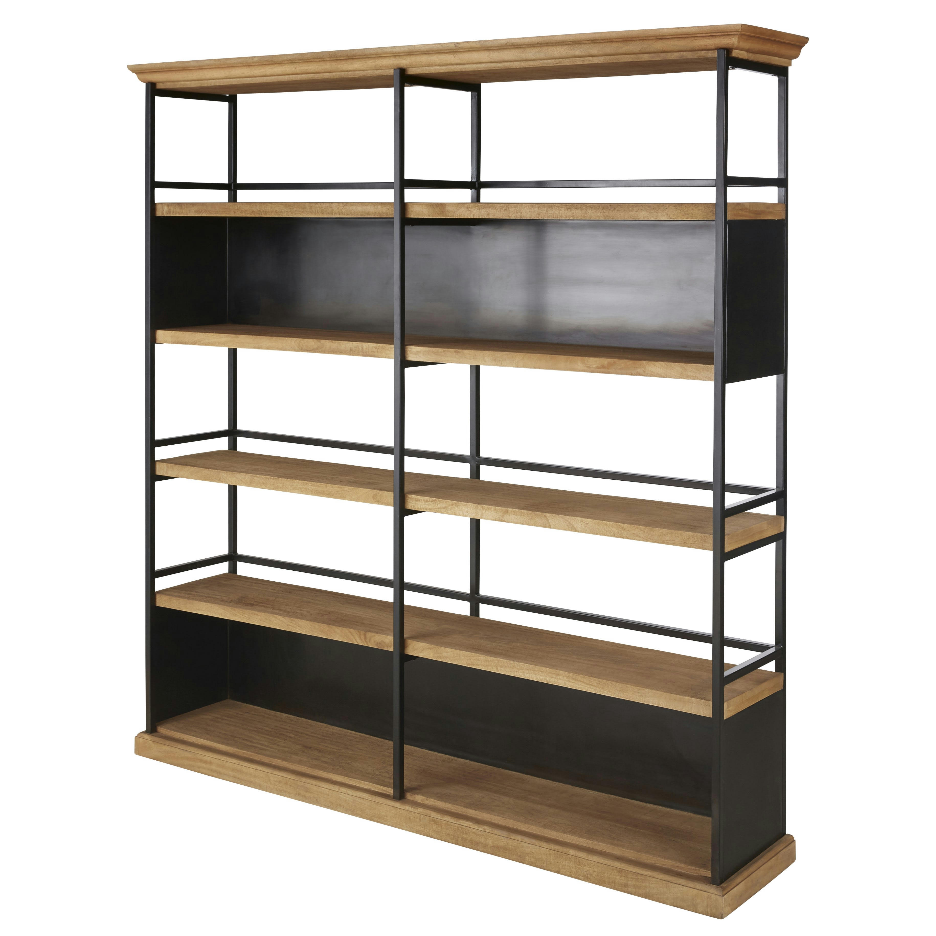 Germain - Etagère en bois de manguier et métal noir
