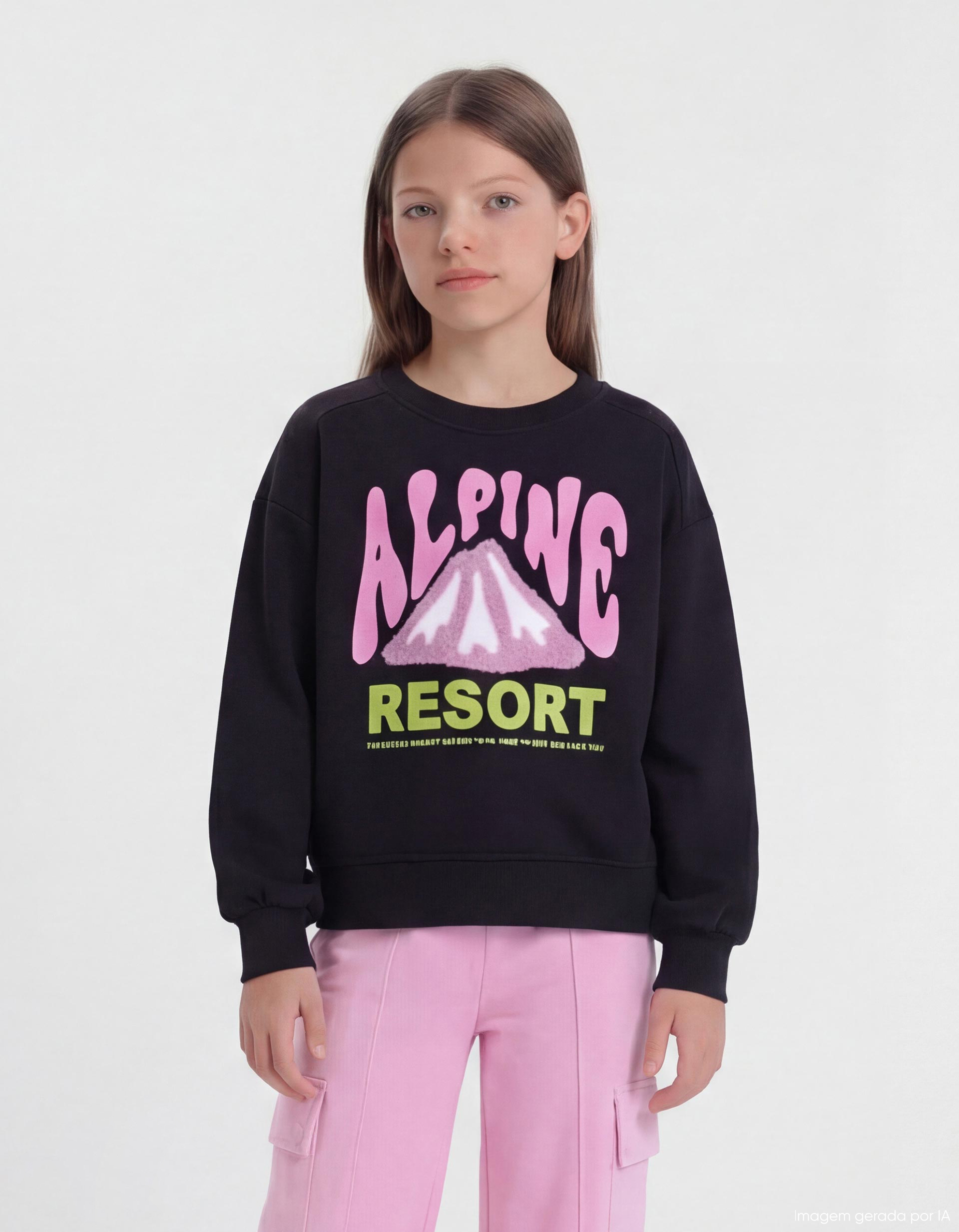 Sweatshirt, Menina, Preto