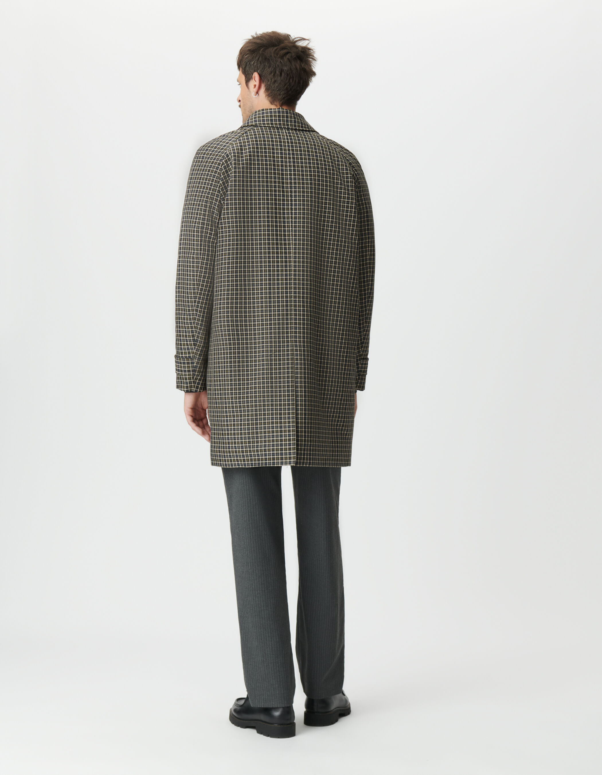 Trench kaki motif carreaux Homme