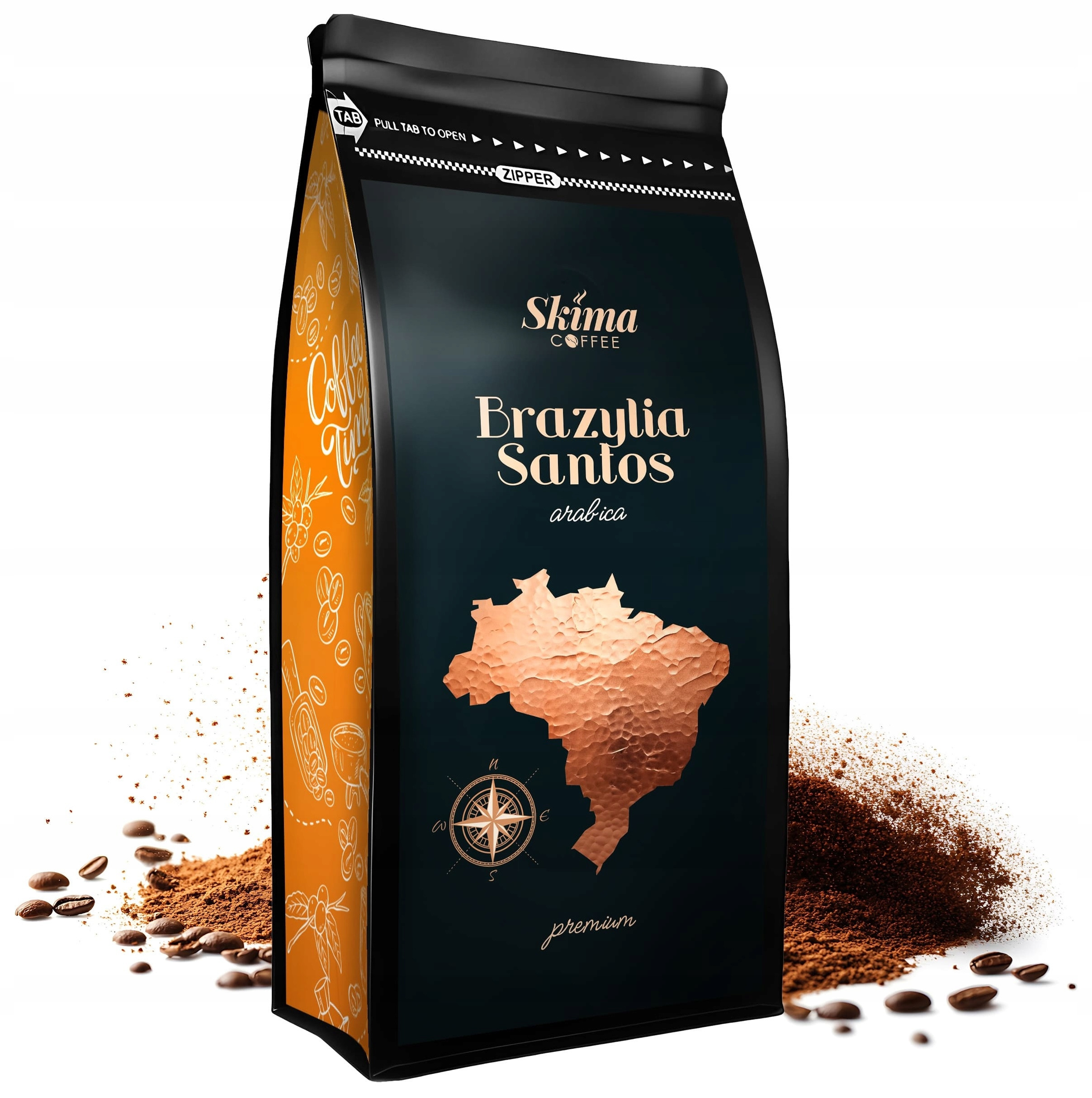 Kawa Mielona 500g Brazylia Santos 100% Arabica Świeżo Palona